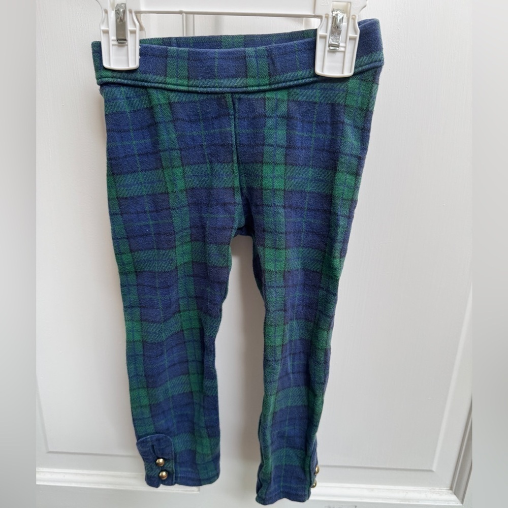 Janie and Jack 2T Girls Blue and Green Plaid Formal Pants